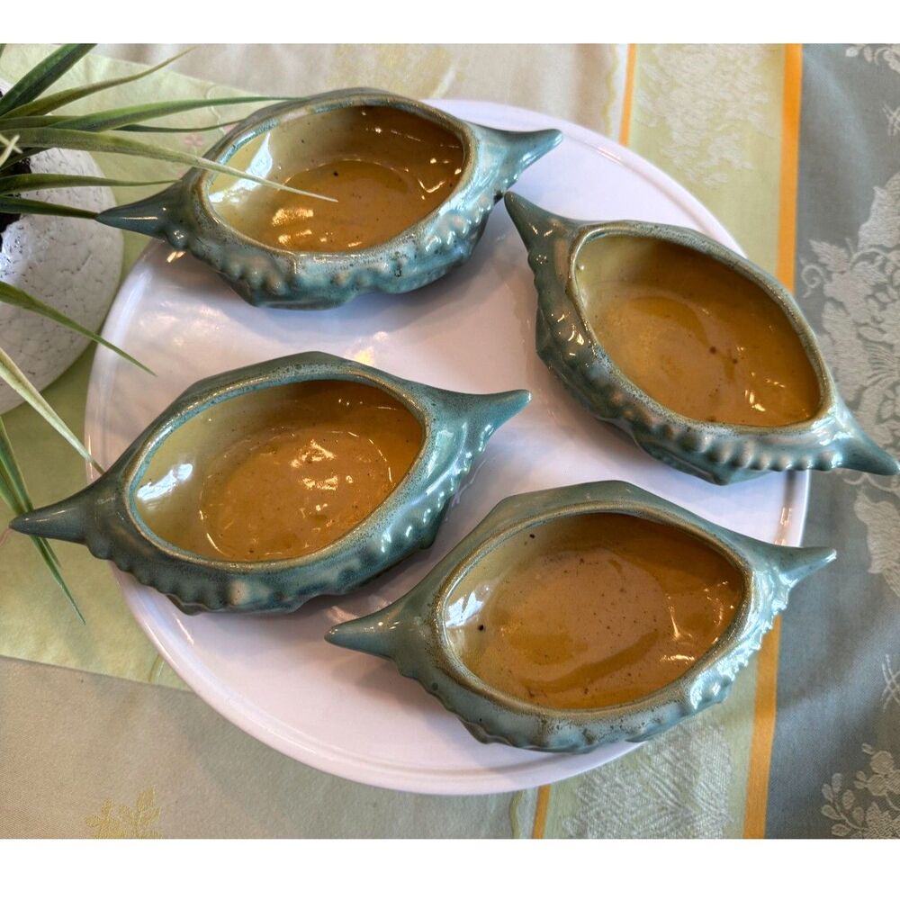 Set of four Dickota Art Pottery Crab dishes for crab imperial hard to find - Picture 3 of 6